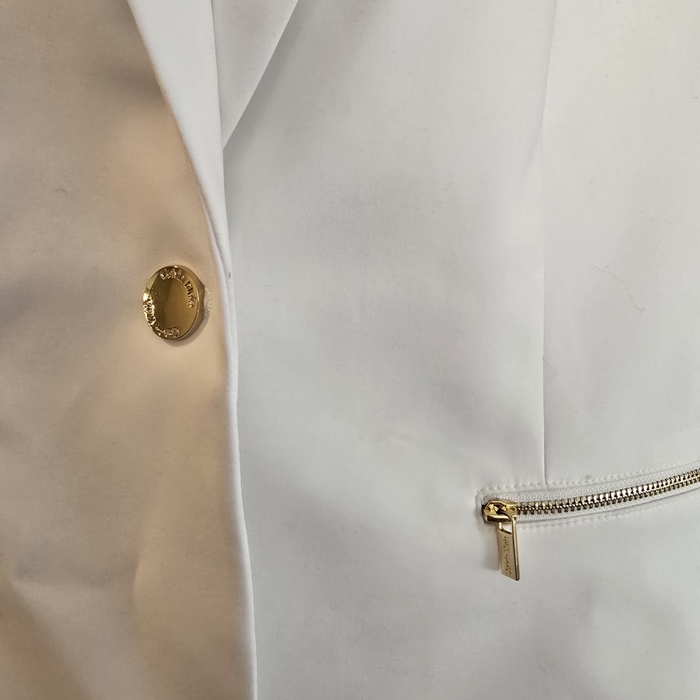 Calvin Klein White Blazer with Gold Details Office Business Workwear Size 14P - Picture 5 of 10